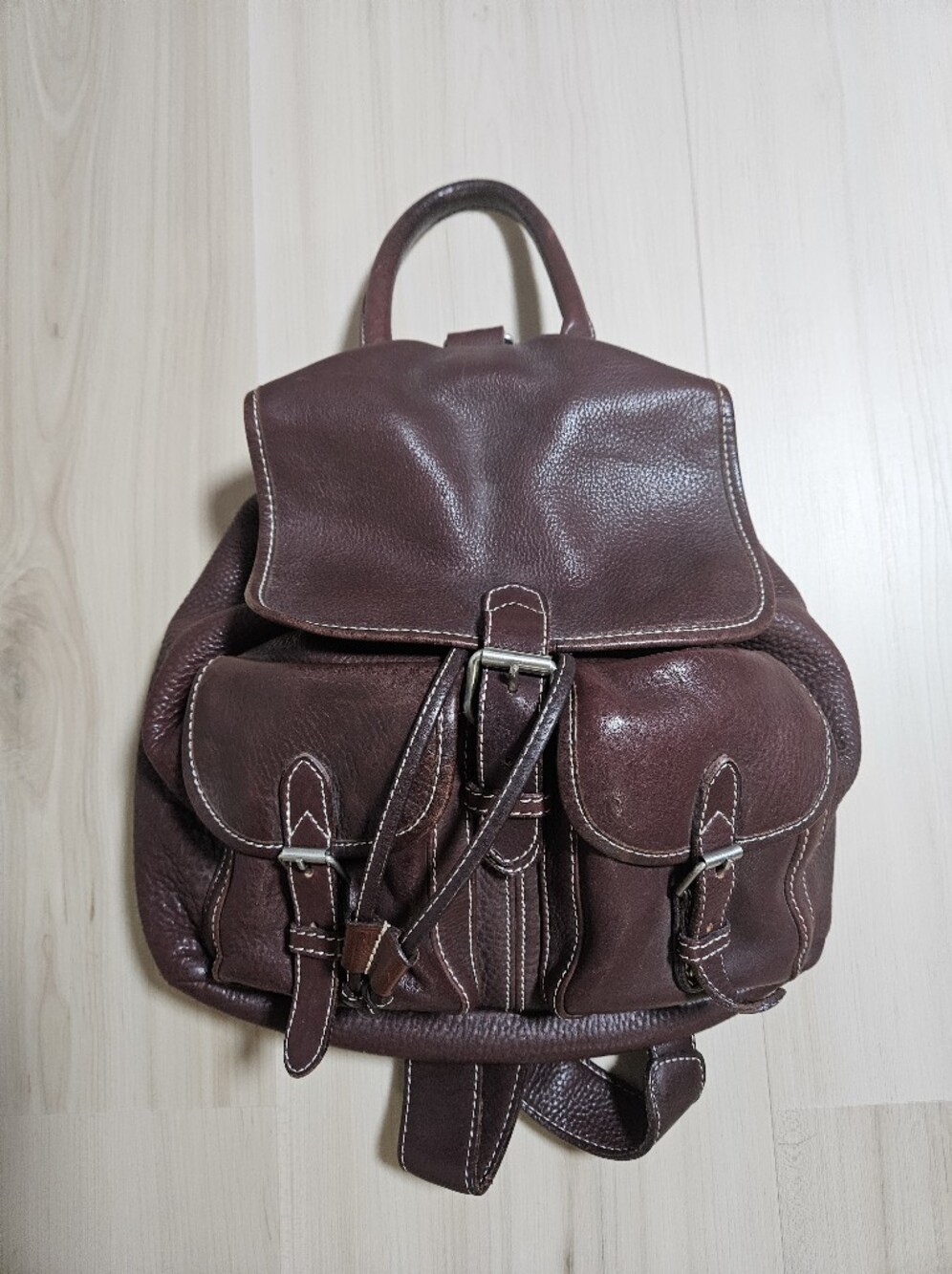 Vintage J Crew Brown Leather Backpack Rucksack